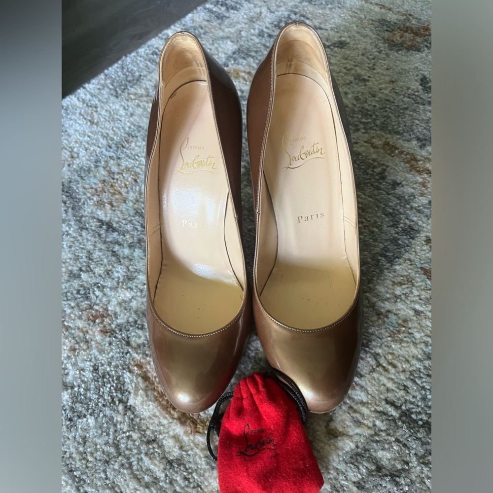 Christian Louboutin Bronze Brown Pumps